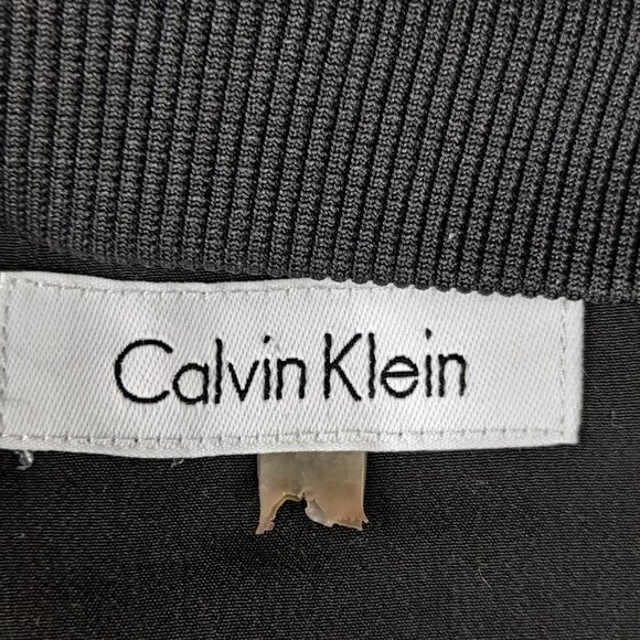 Calvin Klein Size Small Black Full Zip Jacket Pockets Elastic Cuffs & Waist EUC - Picture 9 of 12